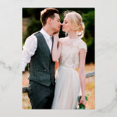 Invitation En Aluminium Aquarelle rose blanc Floral Mariage or (Verso)