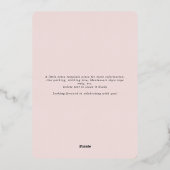 Invitation En Aluminium Aquarelle rose pâle Nuages Fille Baby shower Or (Verso)