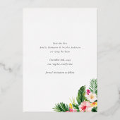 Invitation En Aluminium Aquarelle Tropical Botanique Cadre Enregistrer La (Verso)