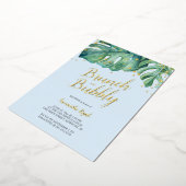 Invitation En Aluminium Aquarelle Tropical Green Douche (Rotation)