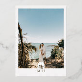 Invitation En Aluminium Aquarelle tropicale Palmiers Boho Mariage Photo (Verso)