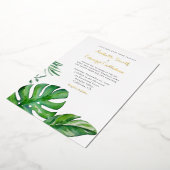 Invitation En Aluminium Aquarelle tropicale Vert Monstera Feuille Mariage (Rotation)