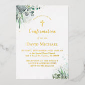 Invitation En Aluminium aquarelle verdure feuillage | Confirmation (Recto)