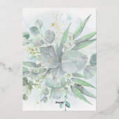 Invitation En Aluminium aquarelle verdure feuillage | Confirmation (Verso)