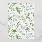 Invitation En Aluminium Aquarelle Verdure Fleur blanche Répétition Brunch (Verso)