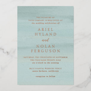 Invitation En Aluminium Aquarelle verte moderne Mariage élégant