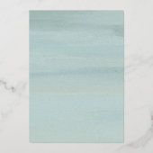 Invitation En Aluminium Aquarelle verte moderne Mariage élégant (Verso)