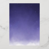 Invitation En Aluminium Aquarelle violette Etoiles modernes Mariage Or (Verso)
