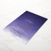 Invitation En Aluminium Aquarelle violette Etoiles modernes Mariage Or (Rotation)
