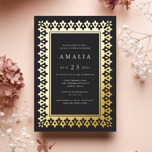 Invitation En Aluminium Arabesque   Elegant Glam Bridal Shower Gold