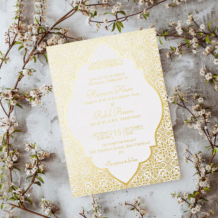 Invitation En Aluminium Arabesques géométriques Ornement Mariages islamiqu