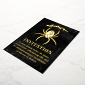 Invitation En Aluminium Araignée Gothique Suspendue De Branche (Rotation)