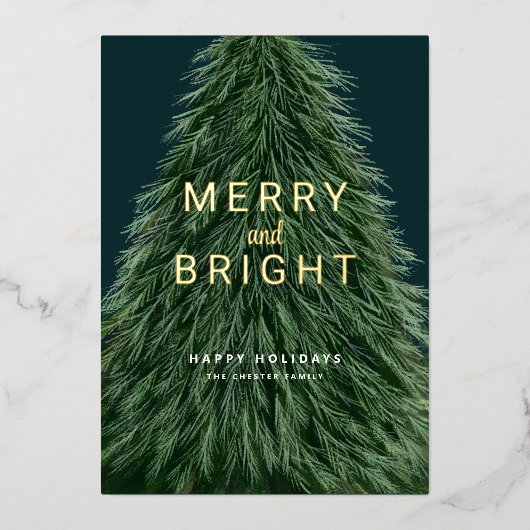 Invitation En Aluminium Arbre à pin de Noël et huile photo Invitat (Recto)