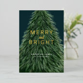Invitation En Aluminium Arbre à pin de Noël et huile photo Invitat (Debout devant)