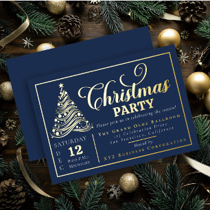 Invitation En Aluminium Arbre de Noël élégant à ruban ornemental pour fête