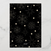 Invitation En Aluminium Arbre de Noël moderne simple noir & or élégant (Verso)