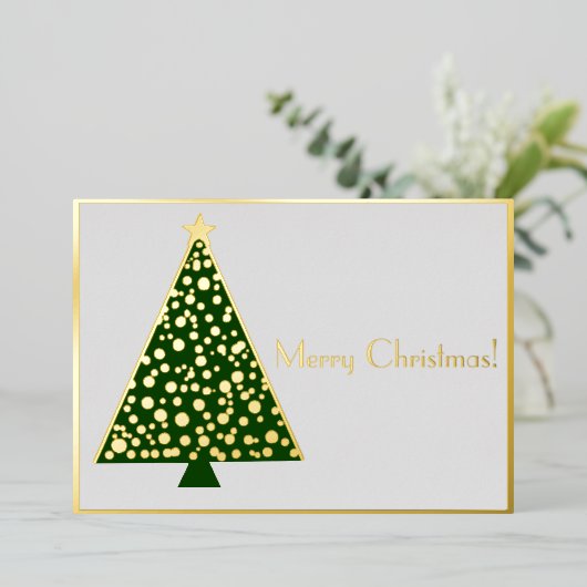 Invitation En Aluminium Arbre de Noël simple - joyeux Noël (Debout devant)