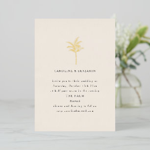 Invitation En Aluminium Arbre de palmier minimaliste Art en ligne Mariage