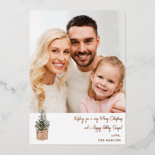 Invitation En Aluminium Arbre d'hiver rustique V Note Photo Vacances