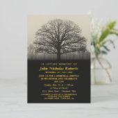 Invitation En Aluminium Arbre Silhouette Memorial Service Gold (Debout devant)