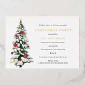 Invitation En Aluminium Arbre traditionnel Arbre de Noël Gold (Recto)