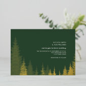 Invitation En Aluminium Arbres à feuillage persistant Golden Rustic Mariag (Debout devant)