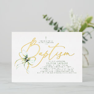 Invitation En Aluminium Arc baptism élégant minimaliste moderne en vert sa