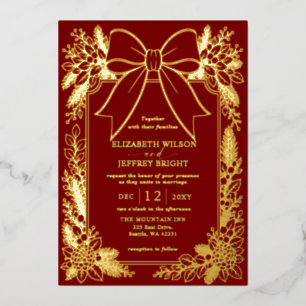 Invitation En Aluminium Arc Botanique Floral Hiver Noël Mariage