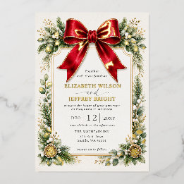 Invitation En Aluminium Arc Botanique Floral Hiver Noël Mariage