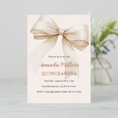 Invitation En Aluminium Arc crème beige or rose Quinceanera luxe (Debout devant)