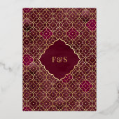 Invitation En Aluminium Arc de Bourgogne Mariage musulman Gold (Verso)