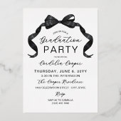 Invitation En Aluminium Arc de cou noir photo Silver Foil Graduation (Verso)