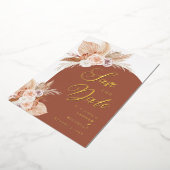 Invitation En Aluminium Arc de gazon de Pampas Terracotta Bohème Photo Mar (Rotation)