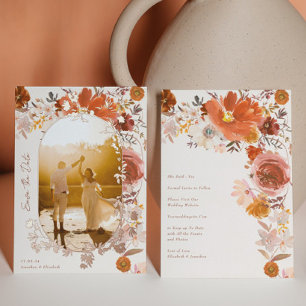 Invitation En Aluminium Arc de mariage floral en terre cuite Photo Enregis