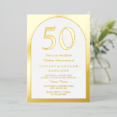 Invitation En Aluminium Arc d'or 50e anniversaire Mariage or (Debout devant)