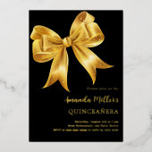 Invitation En Aluminium Arc d'or noir Quinceanera luxe (Recto)