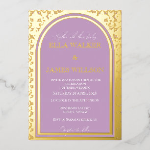 Invitation En Aluminium Arc d'or Regal Lilac (solide)