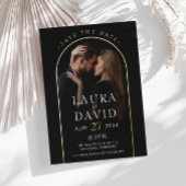 Invitation En Aluminium Arc Élégance noir et blanc