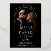 Invitation En Aluminium Arc Élégance noir et blanc (Recto)