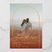 Invitation En Aluminium Arc élégant Calligraphie moderne Enregistrer la da (Recto)