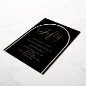 Invitation En Aluminium Arc en or noir 50e anniversaire luxe (Rotation)