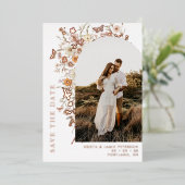 Invitation En Aluminium Arc Fleur sauvage d'automne photo mariage Enregist (Debout devant)