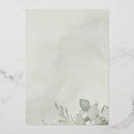 Invitation En Aluminium Arc Mariage moderne Eucalyptus Or (Verso)