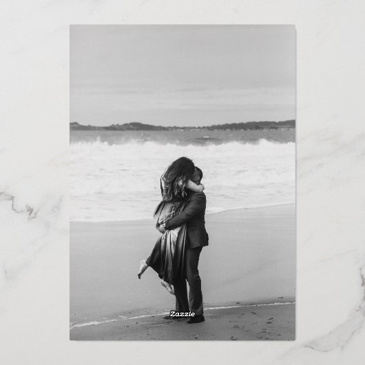 Invitation En Aluminium Arc Minimal Moderne Enregistrer La Date (Verso)