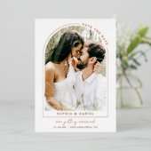 Invitation En Aluminium Arc moderne Boho Arch avec photo Enregistrer la da (Debout devant)