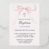 Invitation En Aluminium Arc rose | Baptême (Recto)