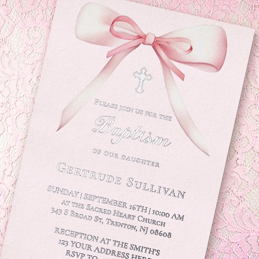 Invitation En Aluminium Arc rose | Baptême