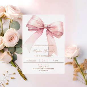 Invitation En Aluminium Arc rose élégant Anniversaire or rose