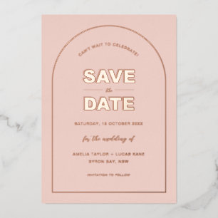Invitation En Aluminium Arc Rose Moderne Gras Type Texte Enregistrer La Da