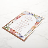 Invitation En Aluminium Arc végétal Mariage Rose or  (Rotation)